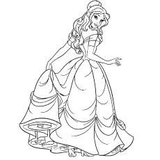 coloring pages of princess belle