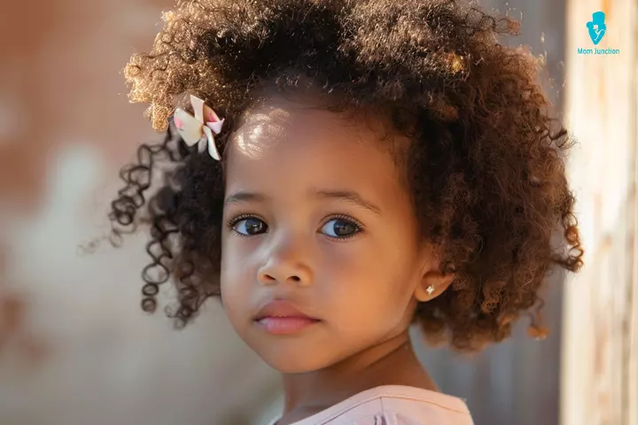 Bob hair with clip, toddler girl haircut