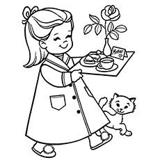 Breakfast For Mom Coloring Page