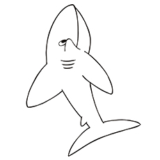 Cute cartoon shark coloring page