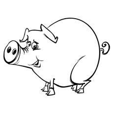 Cute pig coloring page