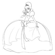 belle in her ball gown coloring pages