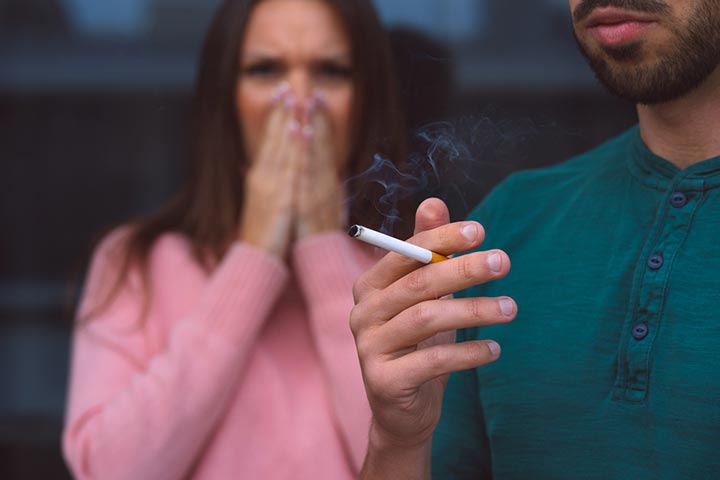 Cigarette smoke can lead to bronchitis during pregnancy.