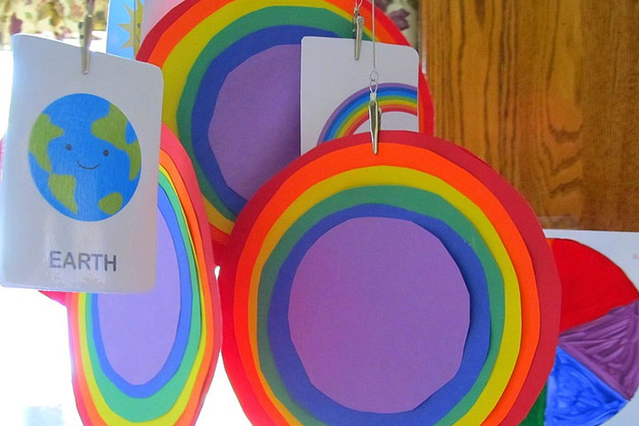 Circle rainbow, shape craft for toddlers
