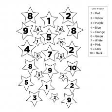 Star Color By Number Coloring Page