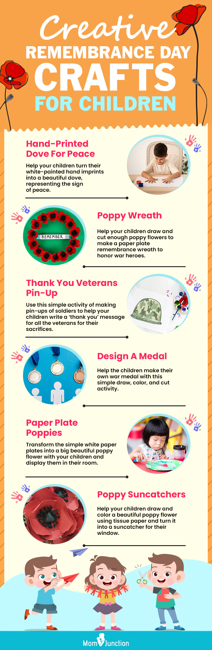 creative remembrance day crafts for children (infographic)