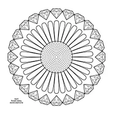 Mandala diamond coloring pages
