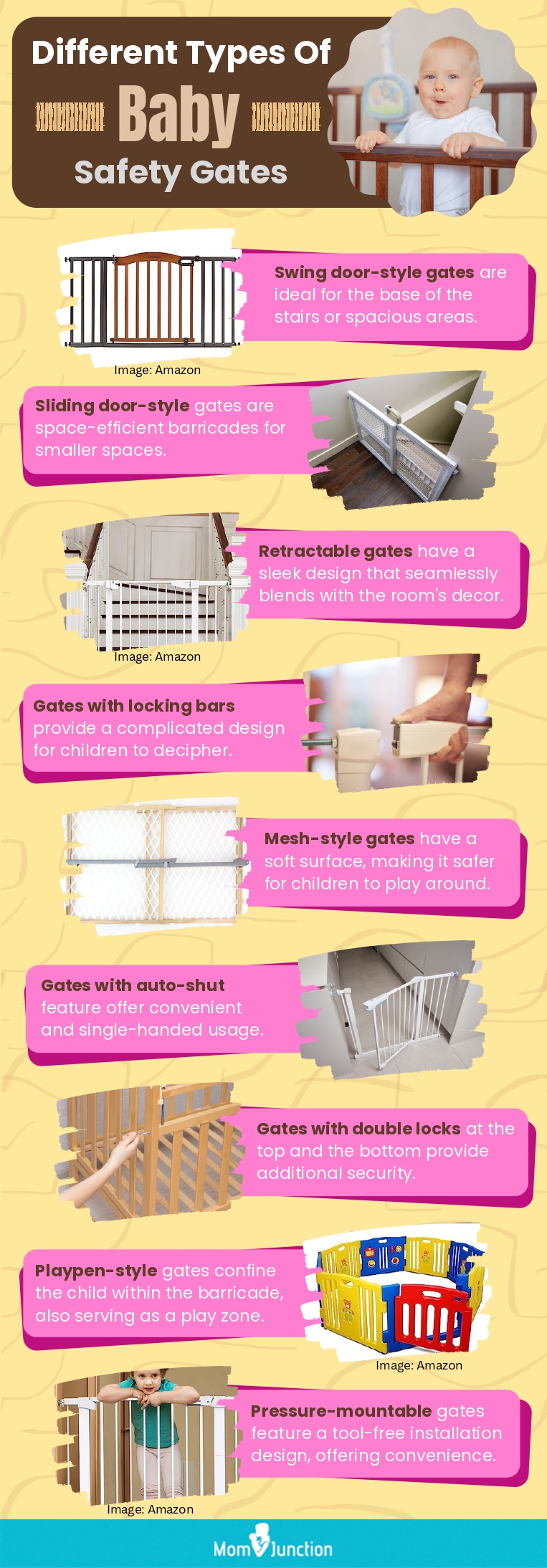 Different Types Of Baby Safety Gates (infographic)