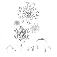 Star fireworks coloring page