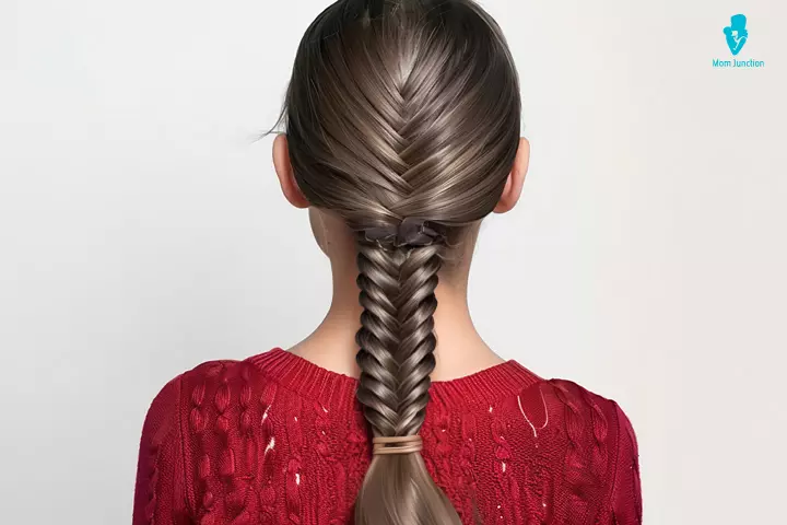 Fishtail braid, toddler girl haircut