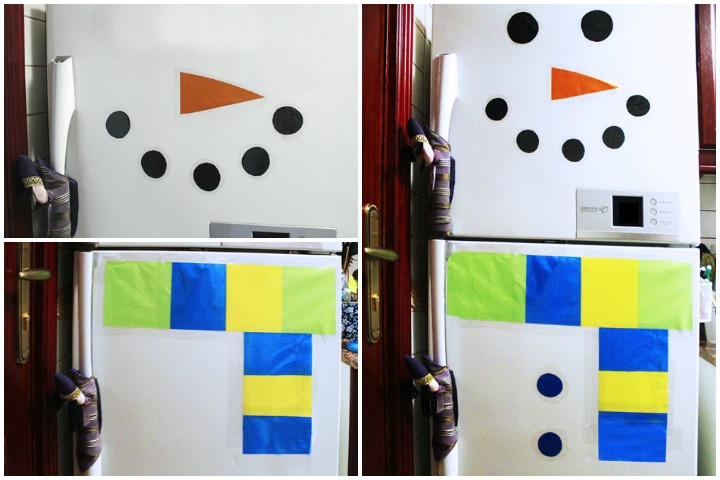 Fridge Snowman Christmas activity for toddlers
