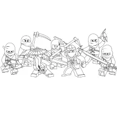Ninjago gang coloring page