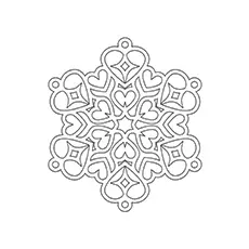 Heart shaped snowflake coloring pages