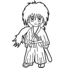 himura kenshin anime coloring page