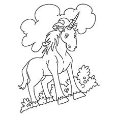 Cute Unicorn Rearing coloring page