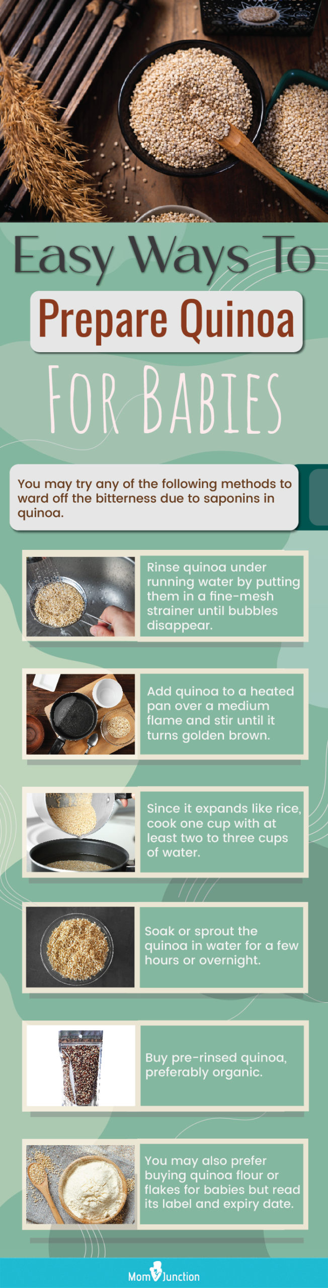 helpful ways to prepare quinoa for babies (infographic)