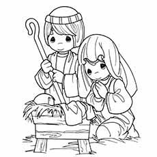 Joseph and mary nativity coloring pages