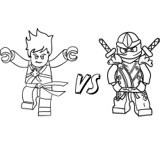Kai vs Lloyd Ninjago Coloring Pages