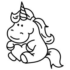 Kawaii Unicorn Printable Coloring Sheet