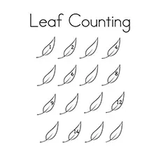 Counting leaves coloring pages