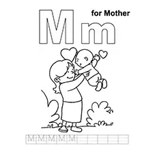 M for Mother Coloring Page