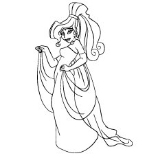 Megara disney princess coloring pages