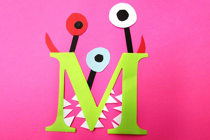 Monster shapes alphabet craft ideas for toddler