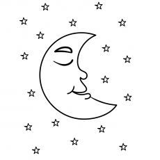 Moon and stars coloring pages