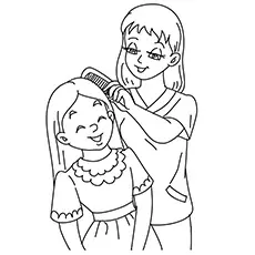 Mother And Daughter Coloring Sheet