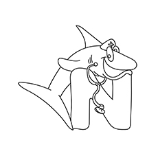 N for a nurse shark coloring page