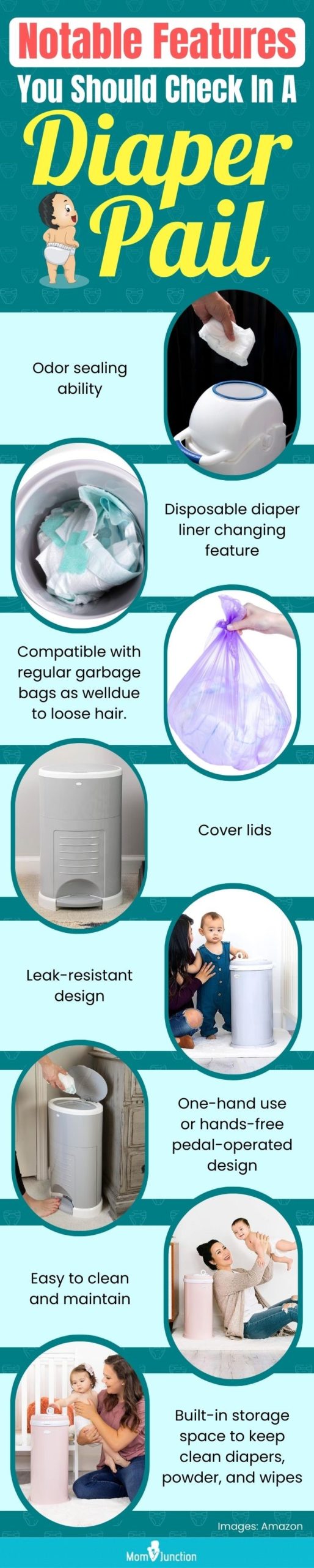 Notable Features You Should Check In A Diaper Pail (infographic)