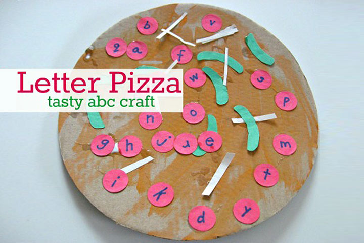 Letter pepperoni pizza alphabet craft ideas for toddler