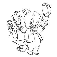 Porky pig coloring page