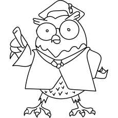 Professor owl, Owl coloring pages