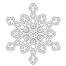 Radiating dendrites snowflake coloring pages