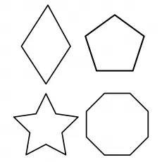 Shapes with a star coloring page