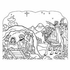 nativity coloring pages shepherds