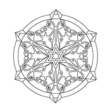Mandala snowflake coloring pages