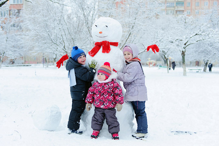 Snowman hat-trick winter game for kids