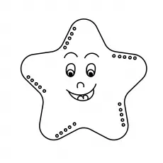 Smiley star coloring page