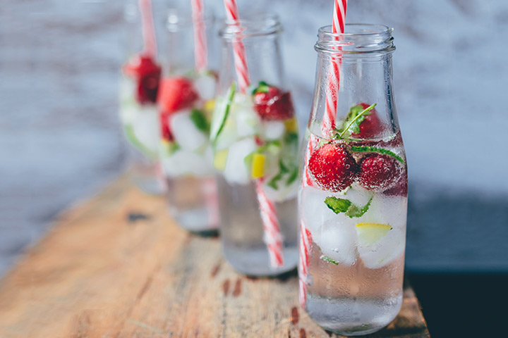 Strawberry coconut mix healthy drink for kids