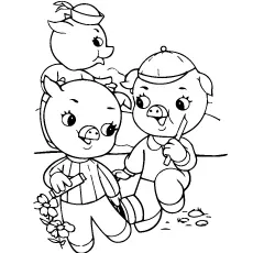 Three little pigs coloring page_image