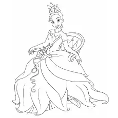 Princess Tiana from Princess and the Frog coloring page