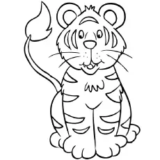 A little cub, tiger coloring page
