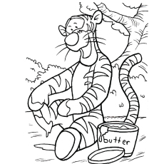 Funny tiger coloring page