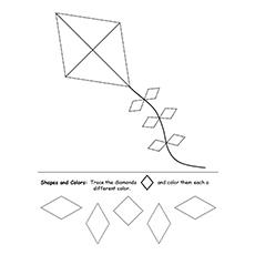 Kite shape diamond coloring pages