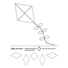 Kite shape diamond coloring pages