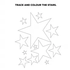 Beautiful stars coloring page