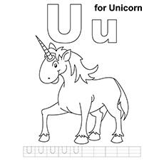 U For Unicorn Coloring Page