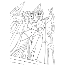 The wedding, Princess and the Frog coloring page